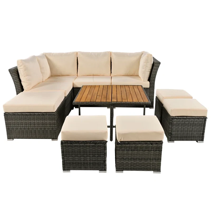 Huldah 8 - Person Outdoor Seating Group with Cushions