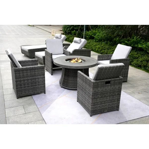 Areefa 6 - Person Outdoor Seating Group with Cushions