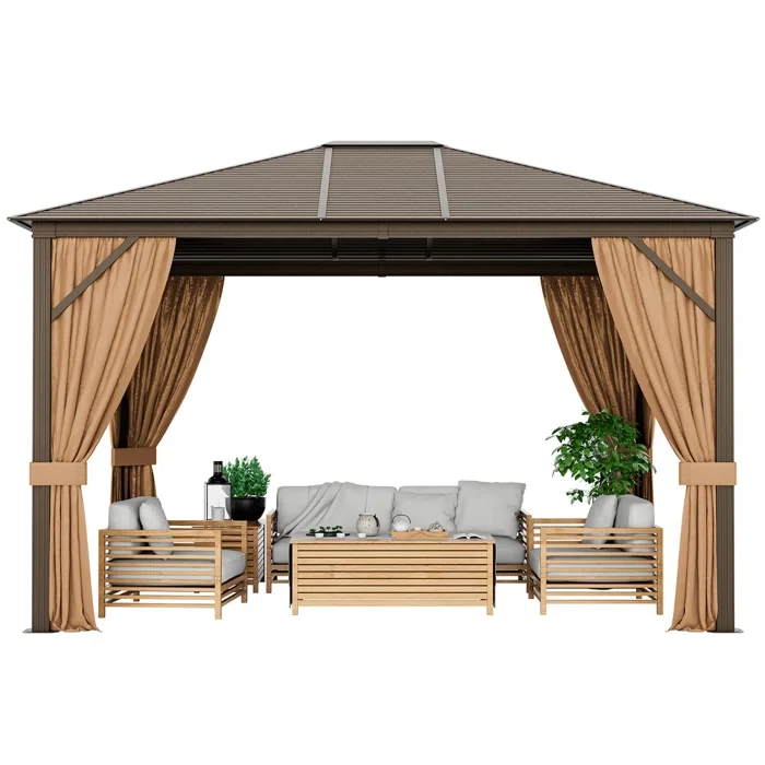 12 Ft. W x 10 Ft. D Steel Gazebo