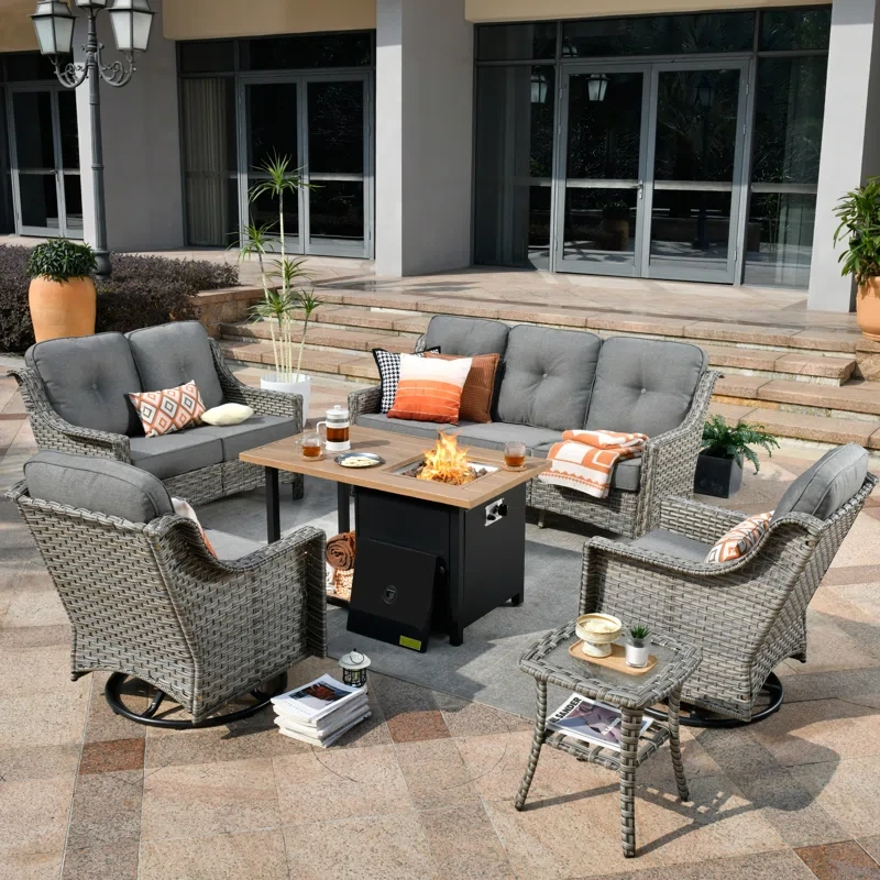 Daliya 7 - Person Outdoor Seating Group with Cushions