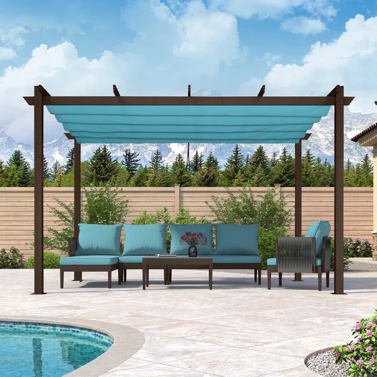 96"H x 144" W x 118" D Purple Leaf Aluminium Pergola With Canopy