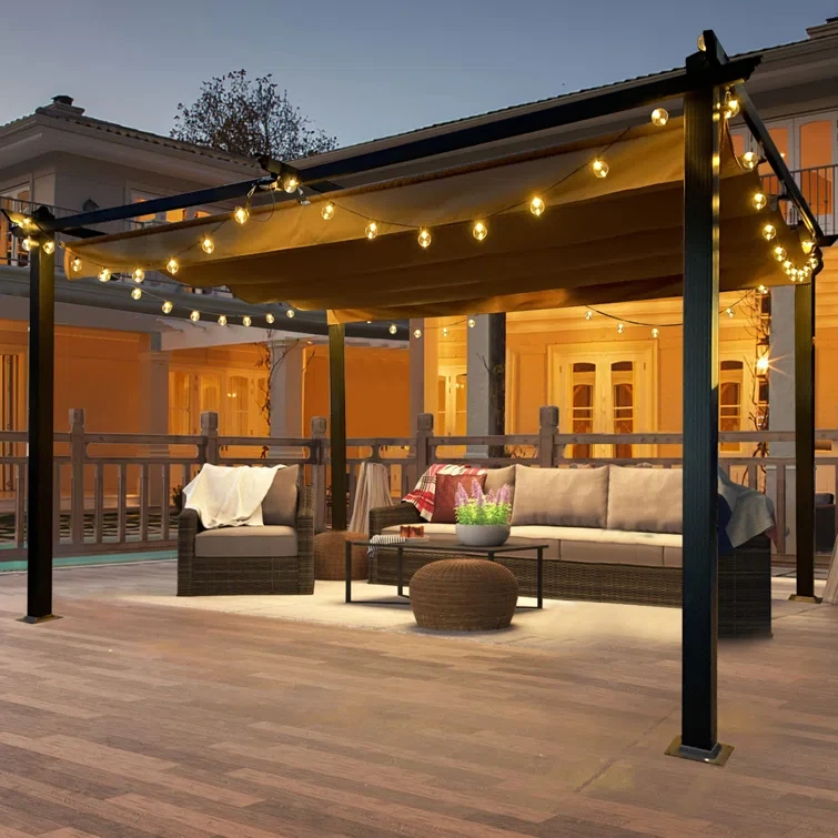 10 Ft. W x 10 Ft. D Aluminum Pergola with Canopy