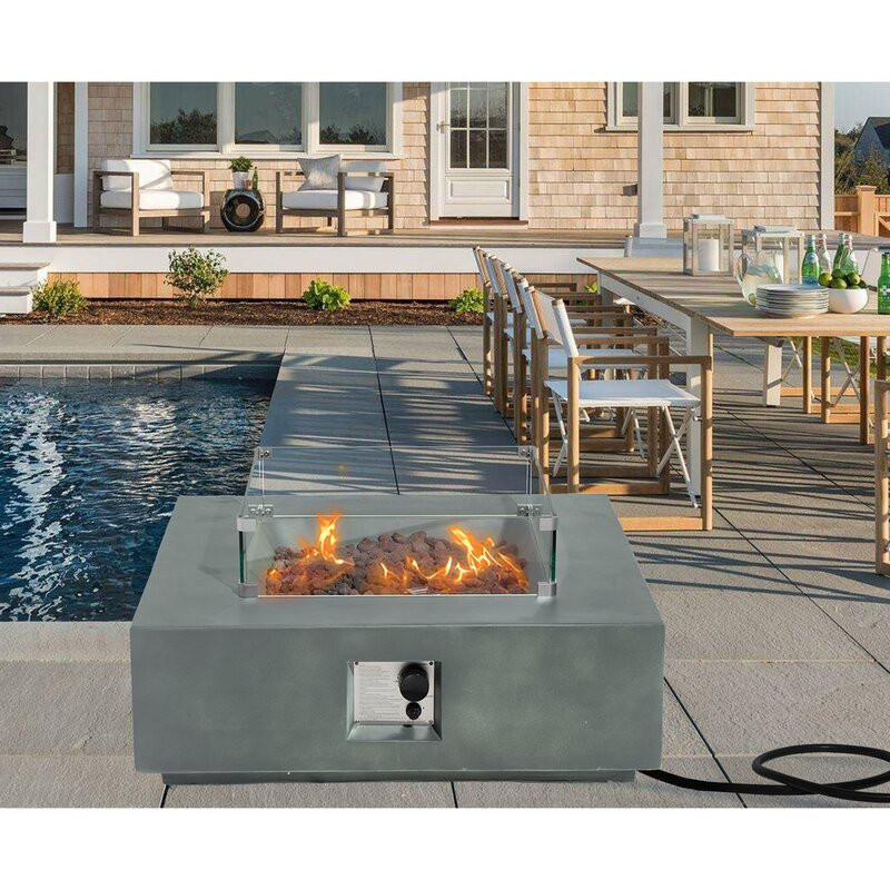 Leonardo Concrete Propane Fire Pit Table