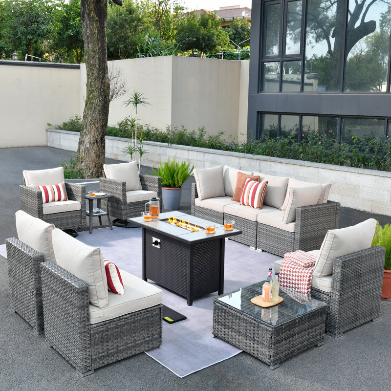 Cenhelm 9 - Person Outdoor Seating Group with Cushions