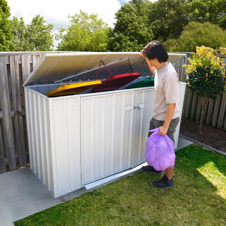 Utility 7 ft. W x 3 ft. D Galvanized Steel Storage Shed