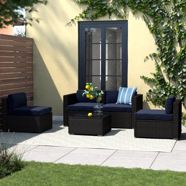 Mcgahan 4 - Person Outdoor Seating Group with Cushions