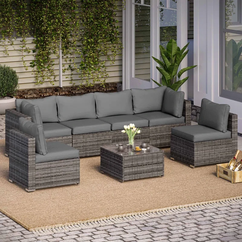 Taloga 7 Piece Sectional Seating Group with Cushions