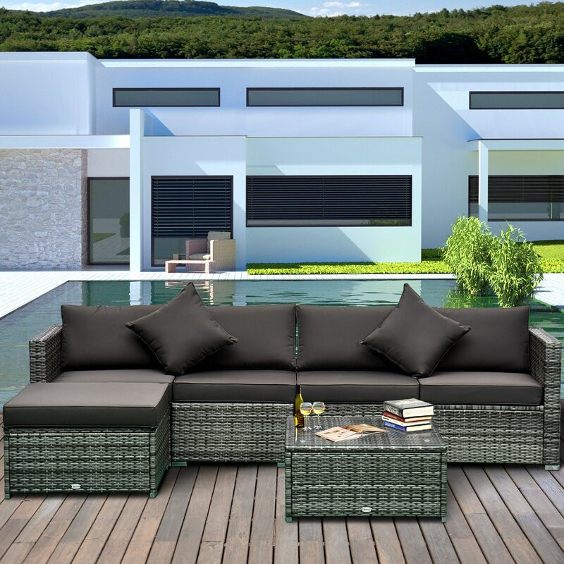 5 - Person Outdoor Seating Group with Cushions