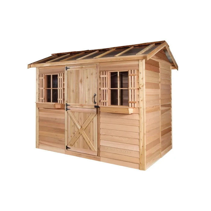 112" H x 144" W x 120" D Hobbyhouse Western Red Cedar Wood Storage Shed