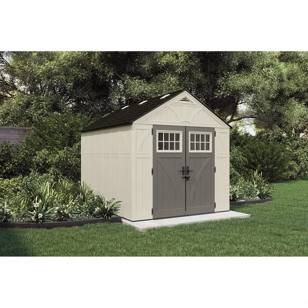 Suncast Outdoor Vanilla 103" H x 100.5" W x 122.25" D Resin Storage Shed