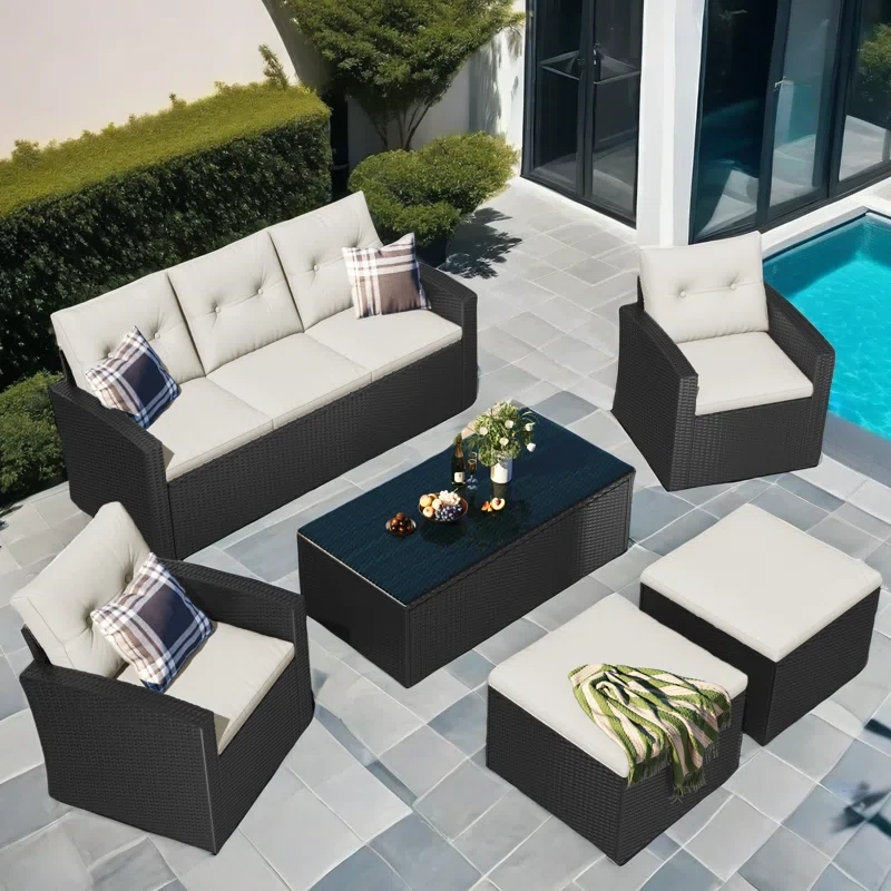 Breshaun 7 - Person Outdoor Seating Group with Cushions