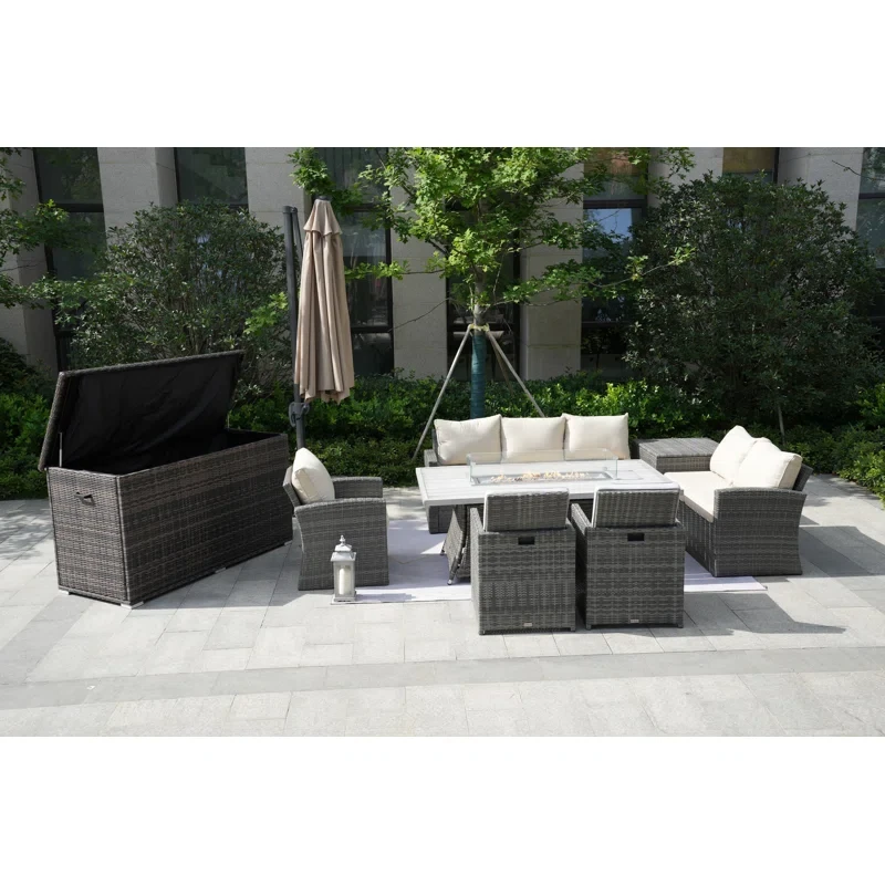 Alseepa 8 - Person Outdoor Seating Group with Cushions