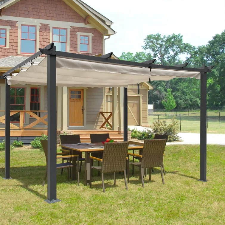 13 Ft. W x 10 Ft. D Aluminum Pergola with Canopy