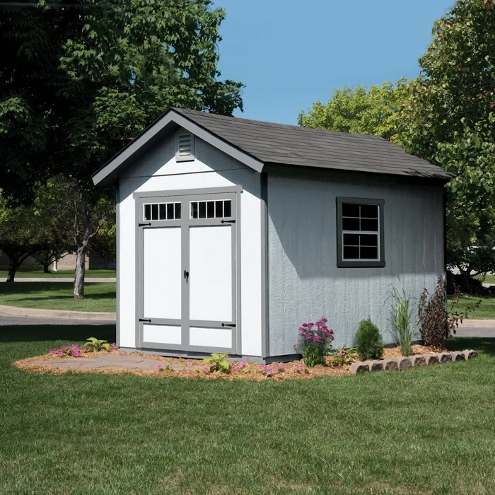 Beachwood 10 ft. W x 12 ft. D Wood Storage Shed With Floor