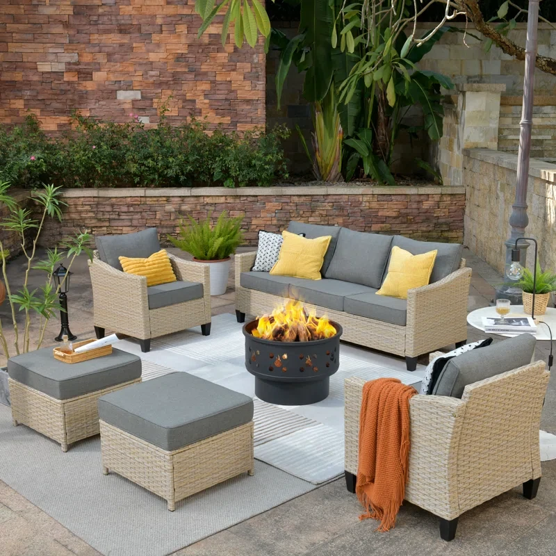 Kysen 5 - Person Outdoor Seating Group with Cushions