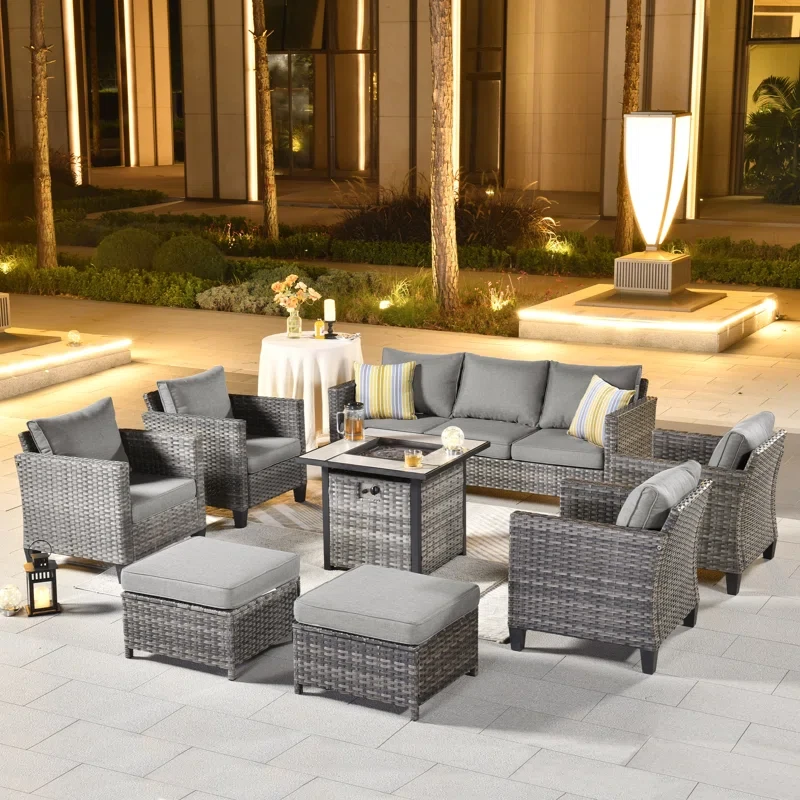 Allcot 9 - Person Outdoor Seating Group with Cushions