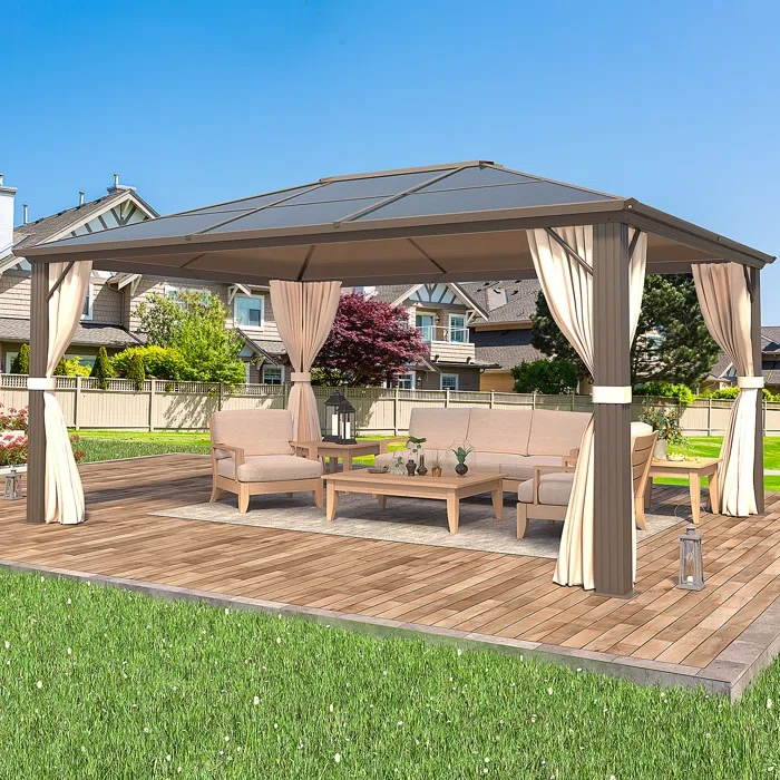 Outdoor Hardtop 12 Ft. W x 10 Ft. D Aluminum Patio Gazebo