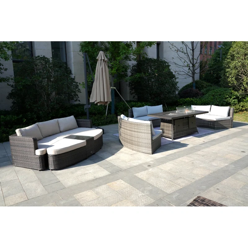 Aliaksey 11 - Person Outdoor Seating Group with Cushions