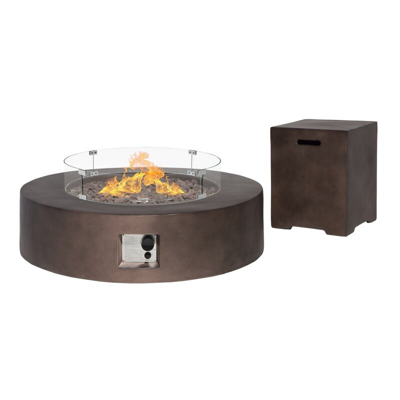 Orizaba Concrete Propane Fire Pit Table