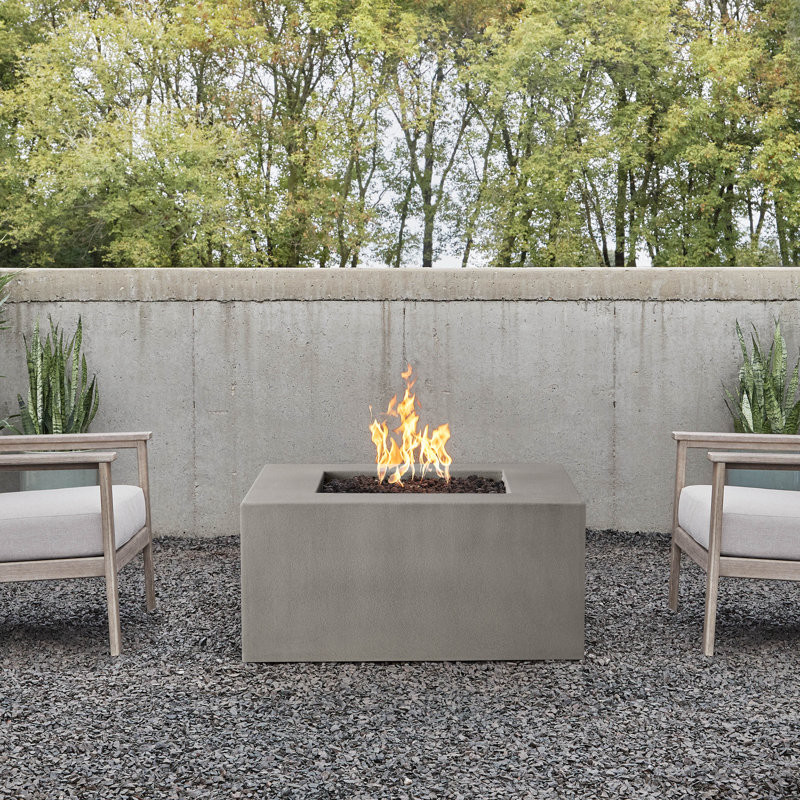 Estes Concrete Propane Fire Pit Table by Jensen Co. 19" H x 40" W x 40" D