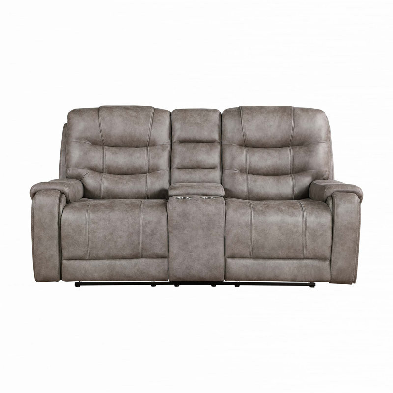 Living Room 1Pc Double Reclining Sofa