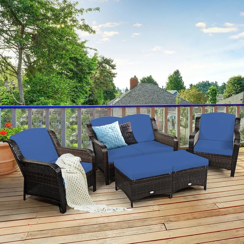 Aighan 6 - Person Outdoor Seating Group with Cushions