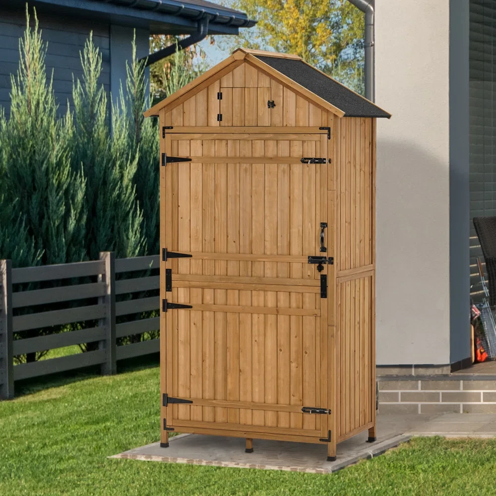 3 ft. 8 in. W x 2 ft. 6 in. D Outdoor Storage Shed with Adjustable Shelves and Lock