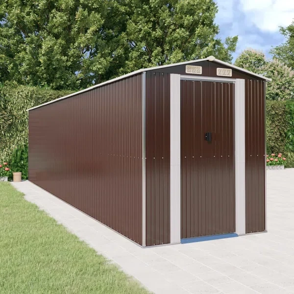 6 ft. 5 in. W x 25 ft. 5 in. D Galvanized Steel Storage Shed