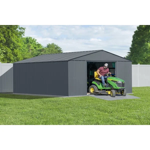 14 ft. W x 17 ft. D Galvanized Steel Storage Shed