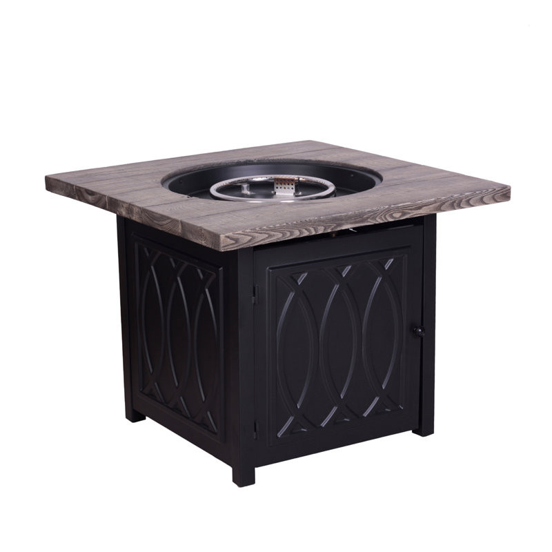 Hasler 25" H x 32" W Steel Propane Gas Fire Pit Table with Lid