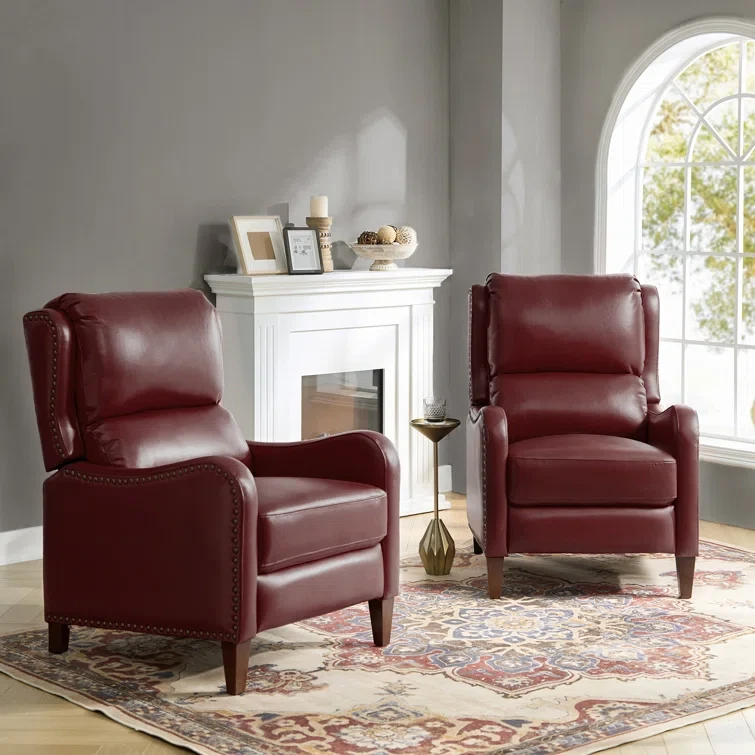 Beecher 28.75" Wide Genuine Leather Club Recliner (Set of 2)