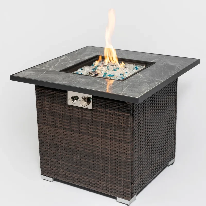 Radke 24.88'' H x 30'' W Stainless Steel Propane Outdoor Fire Pit Table