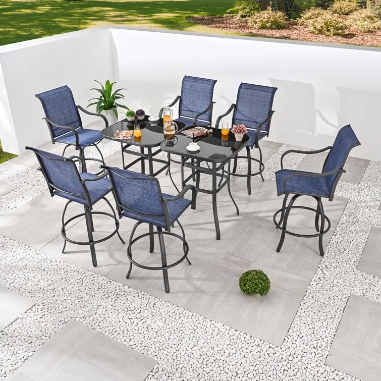 Oberon Outdoor 6-Person High Seating Bistro Dining Set