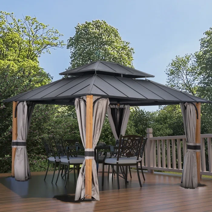 Lucio 12 Ft. W x 14 Ft. D Metal Patio Gazebo