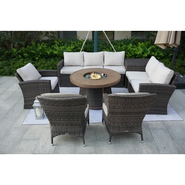 Areefa 8 - Person Outdoor Seating Group with Cushions