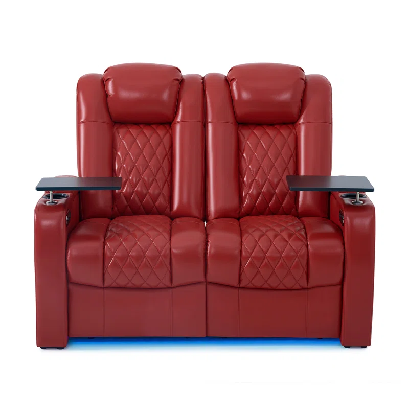 Leather Home Theater Seating Dual Power Movie Theater Chairs Theater Recliner Sofa