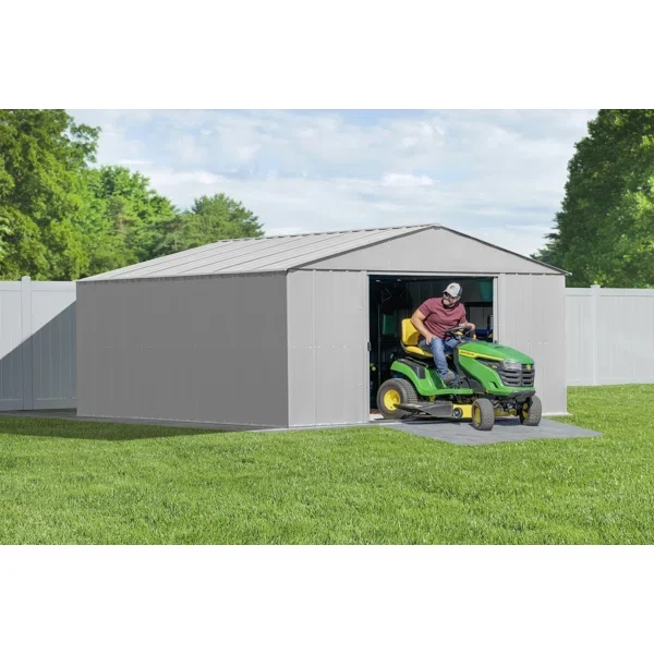 14 ft. W x 14 ft. D Galvanized Steel Storage Shed