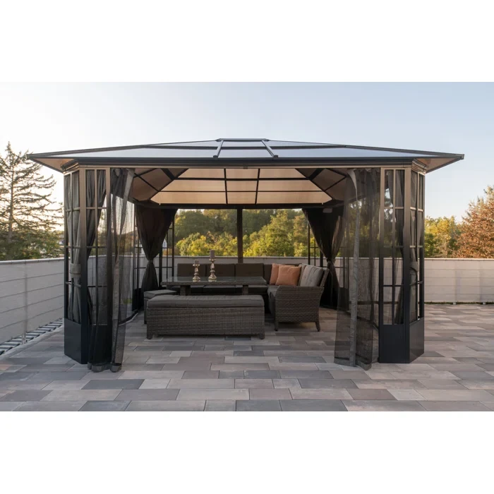 Savino Aluminum Patio 14 Ft. W x 12 Ft. D Gazebo