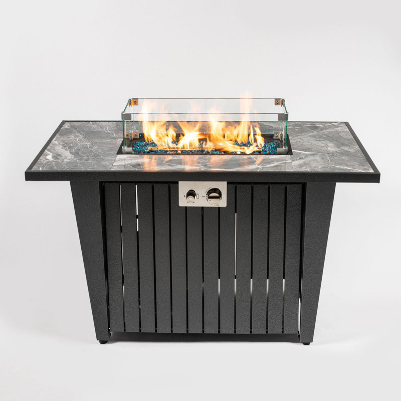 Nilgun 24.80'' H x 42.00'' W Steel Propane Outdoor Fire Pit Table