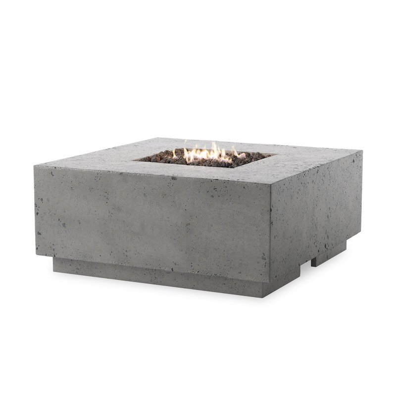 Daviona 18" H x 42" W Concrete Natural Gas Outdoor Fire Pit Table