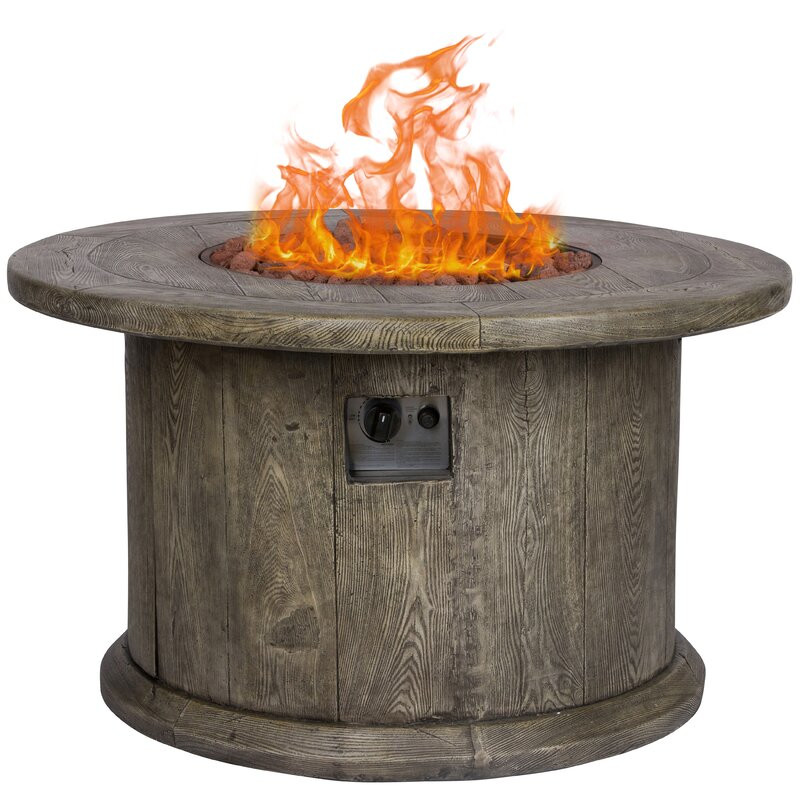 Siloam 24" H x 40" W Concrete Propane Outdoor Fire Pit Table