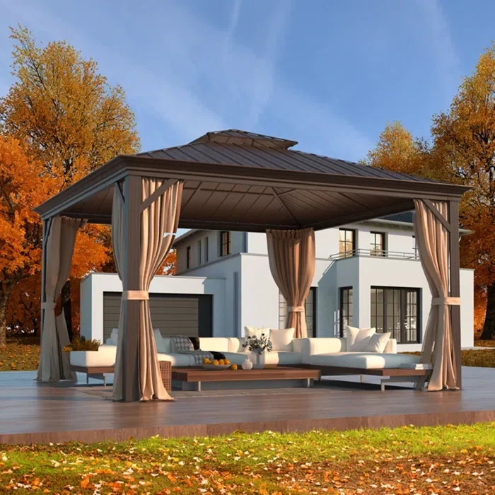 12 Ft. W x 12 Ft. D Galvanized Steel Patio Gazebo