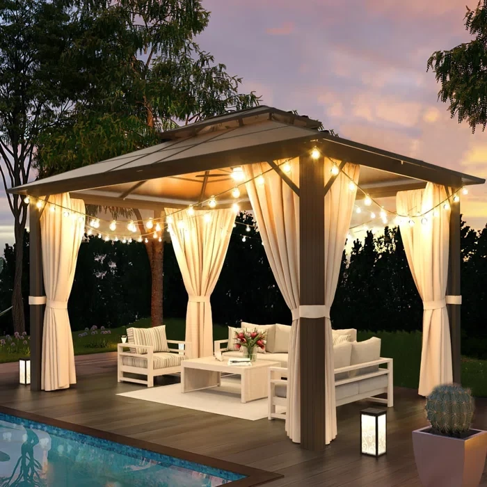 12 Ft. W x 10 Ft. D Metal Patio Gazebo