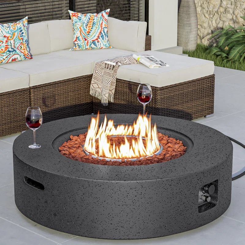 Borgia Concrete Propane Fire Pit Table