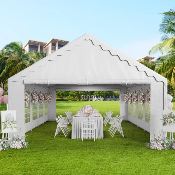 Tamijo 16 Ft. W X 32 Ft. D Canopy Tent With 5 Side Walls Heavy Duty Party Tents For Parties