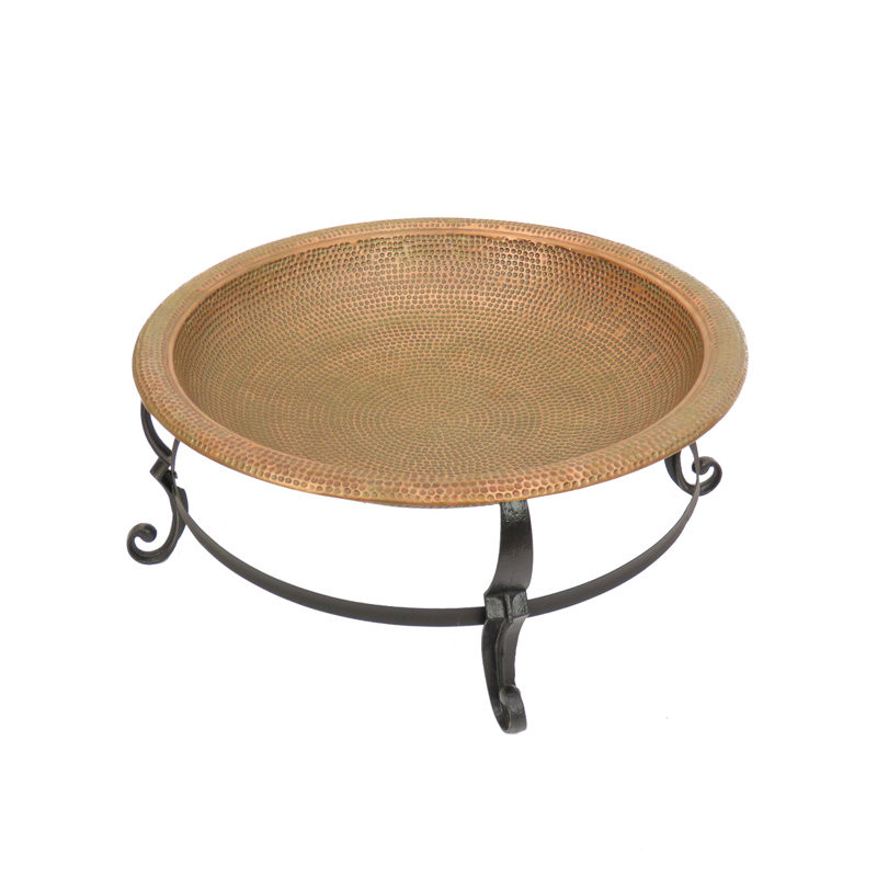 12.5'' H x 30'' W Iron Wood Burning Outdoor Fire Pit with Lid