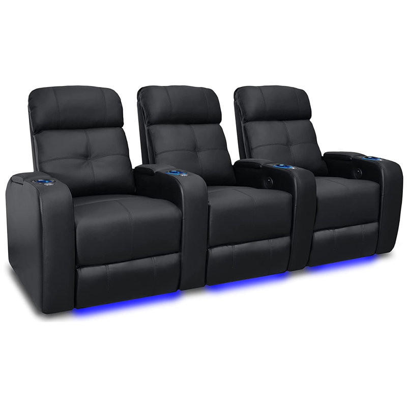 Leather Home Theater Seating with Cup Holder