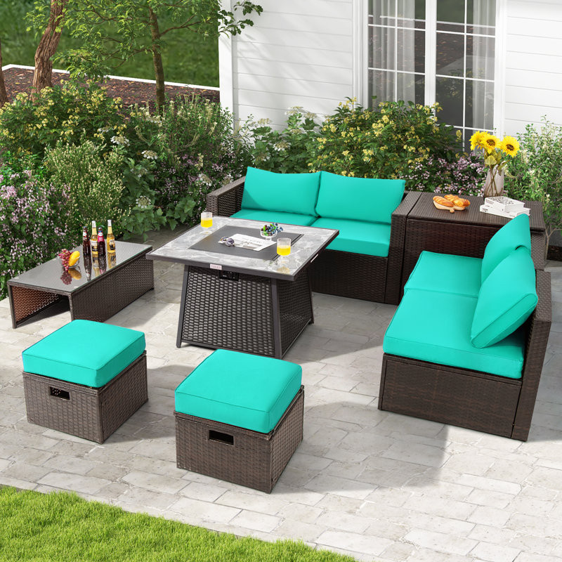 Saabir 6 - Person Outdoor Seating Group with Cushions