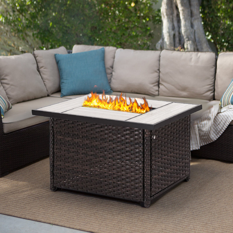 43'' W × 29'' H Outdoor Propane Fire Pit Table, Gas Fire Table for Outside