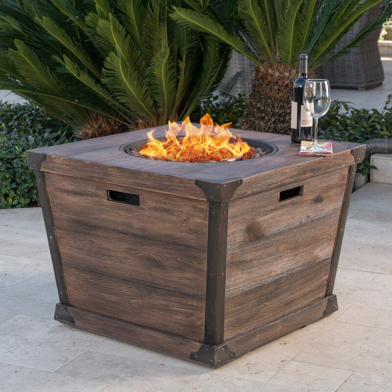 Coomes 23.75" H x 32" W Concrete Propane Outdoor Fire Pit Table